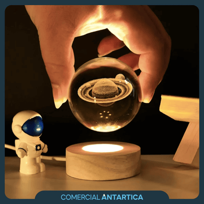 Lámpara Esfera Cristal 3D LED USB Saturn