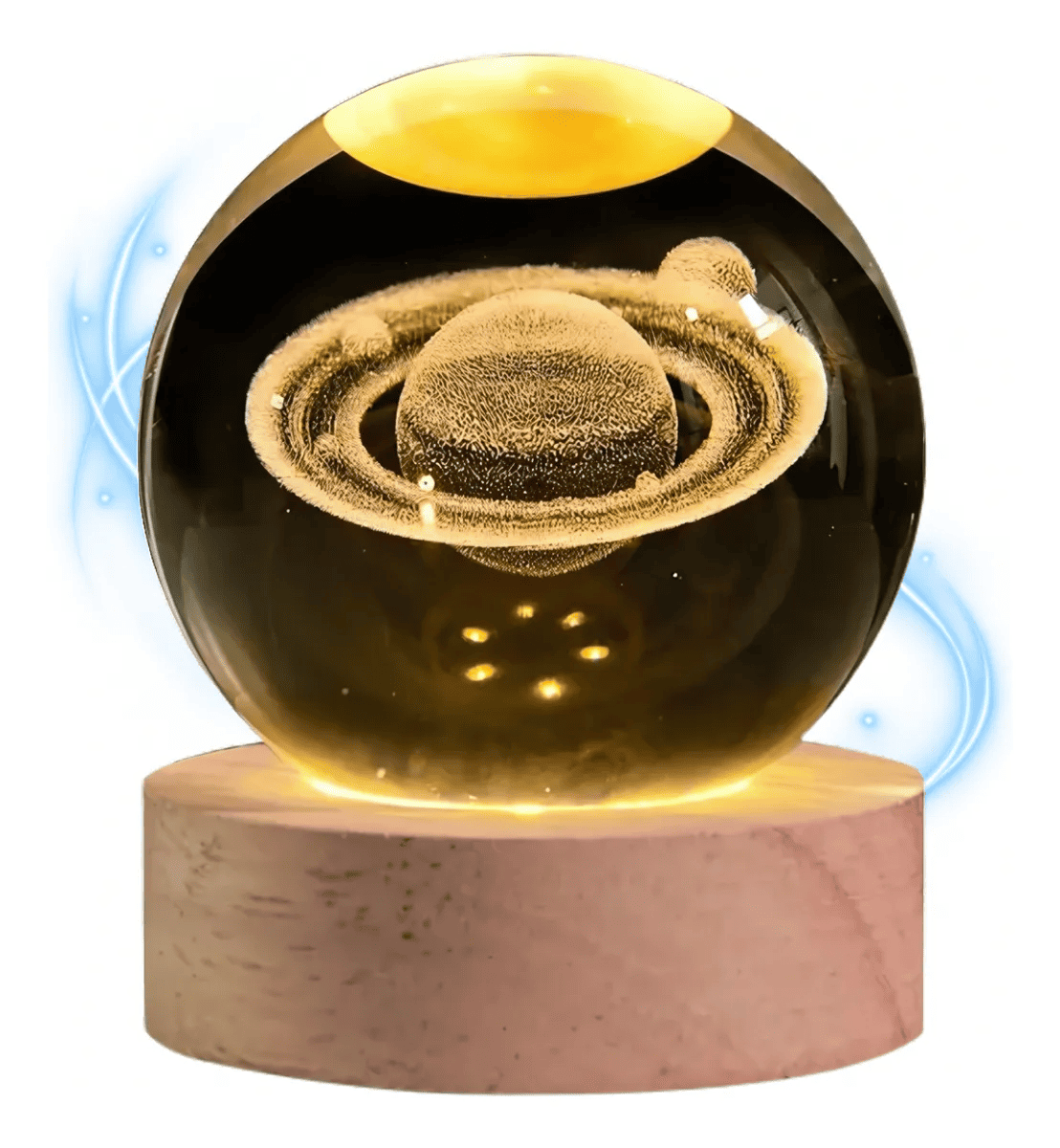 Lámpara Esfera Cristal 3D LED USB Saturn